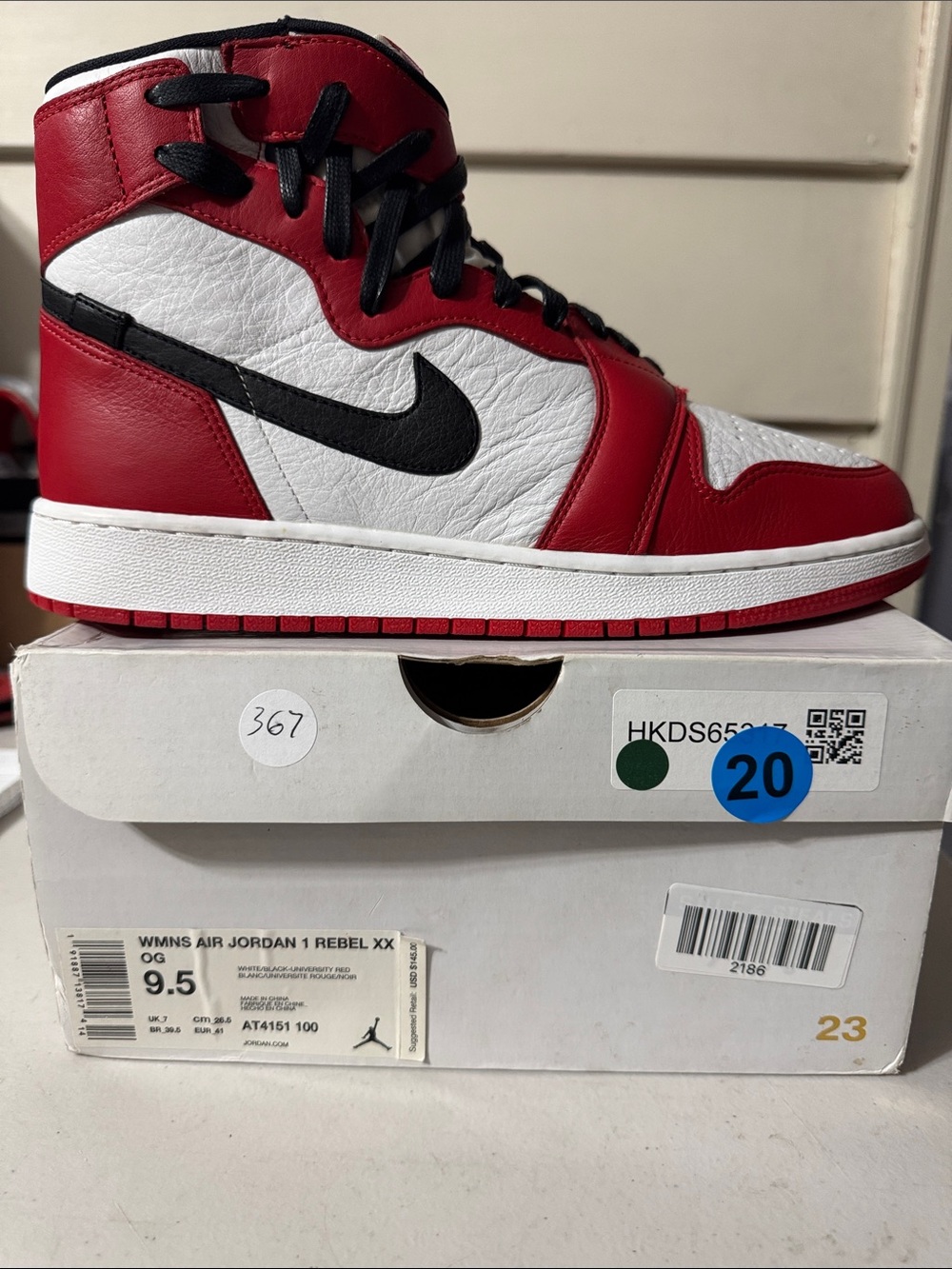 Nike Air Jordan 1 Rebel XX OG Chicago Wmns Sz 9.5 AT4151-100